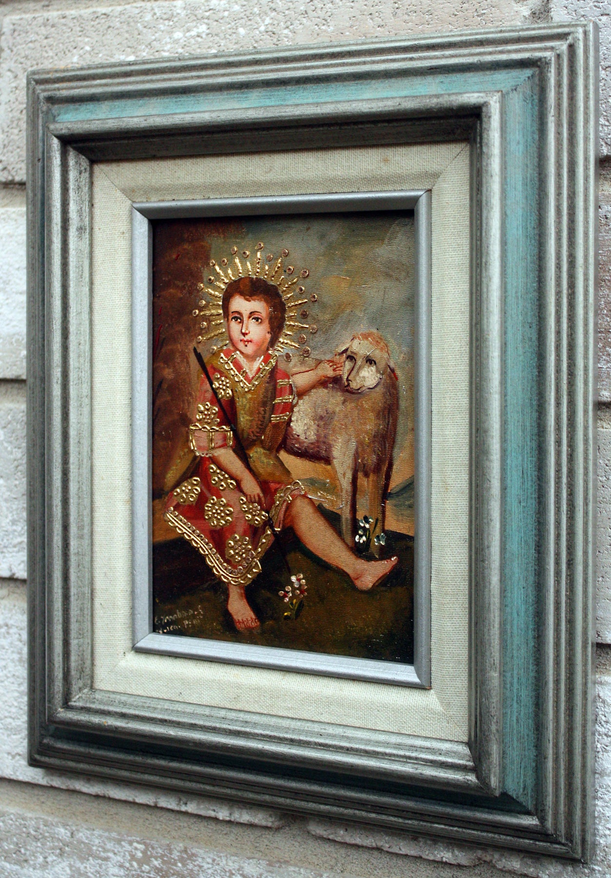 Infant Jesus with Lamb oil painting 5"x7"