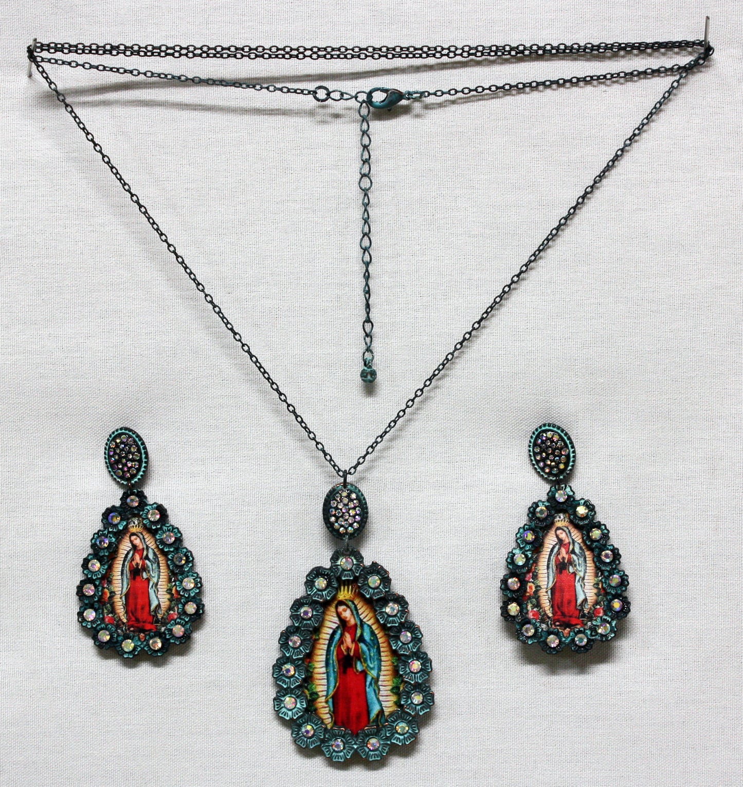 Guadalupe Virgin Set-Necklace and Earrings