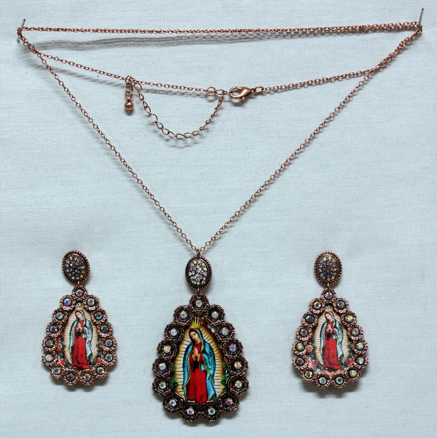 Guadalupe Virgin Set-Necklace and Earrings